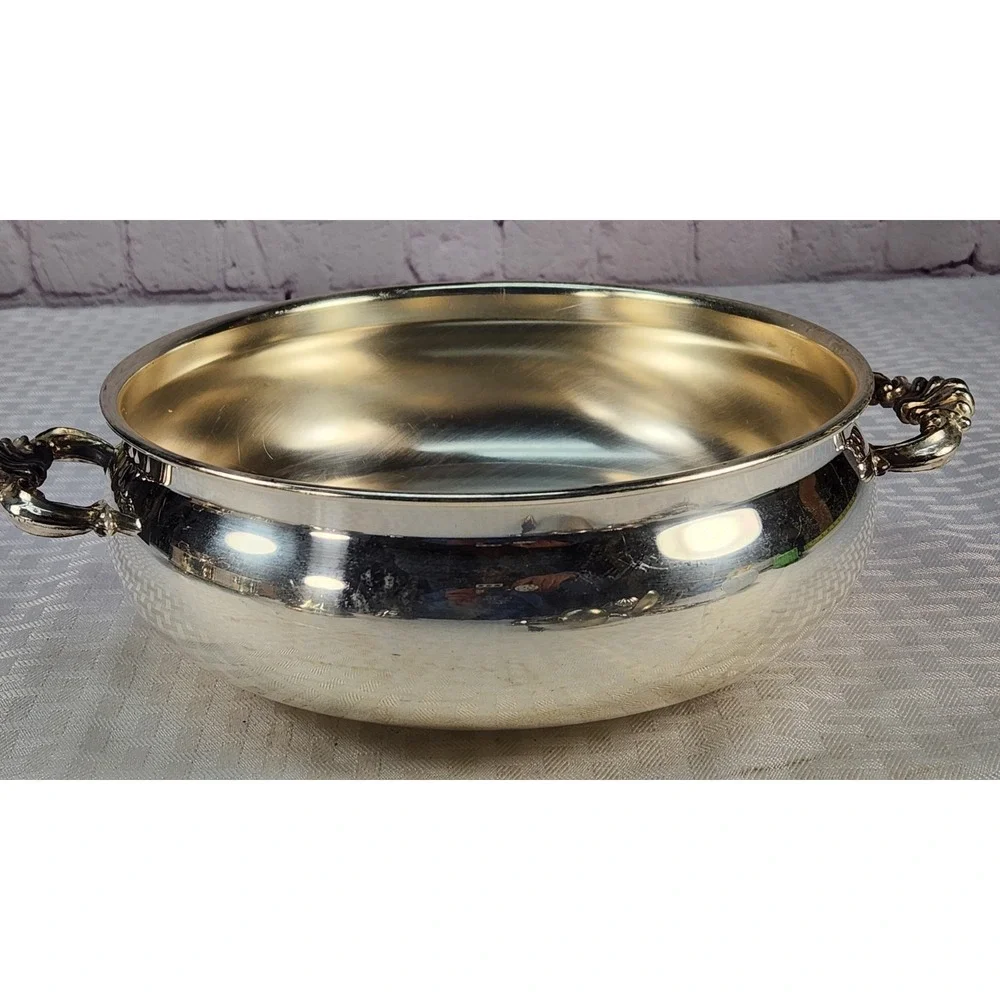 F. B. Rogers Silver Co Casserole Serving Dish Ornate Handles Silver Plate